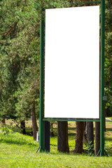 Mock up of blank billboard, outdoors advertising board in the city park