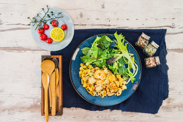 Small prawns tomato compote Tagliatelle with pesto