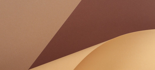 Abstract geometric shape beige brown color paper banner background.