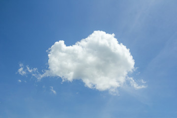 l blue sky with clouds and sun