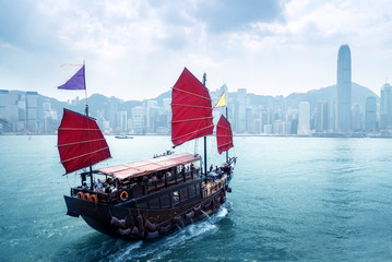 Fototapeta premium Port w Hongkongu, Chiny