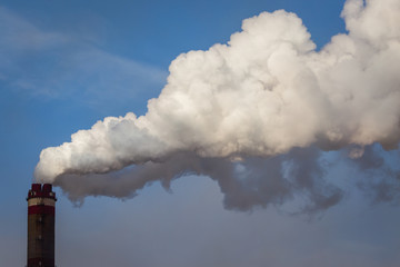 Smoke from the pipes of the factory