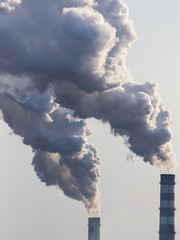 Smoke from the pipes of the factory