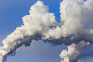 Smoke from the pipes of the factory