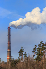 Smoke from the pipes of the factory