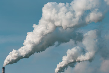 Smoke from the pipes of the factory