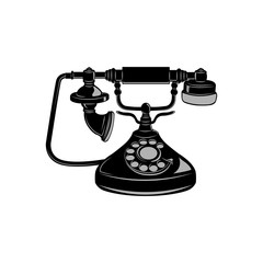 fashion antique telephone on white background vector illustration