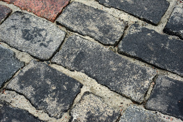 Obraz premium old cobblestone road for background or texture