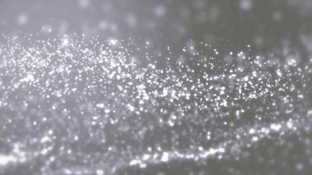 Elegant gray background abstract with snowflakes. Christmas animated silver background. White glitter - winter theme. Seamless loop.