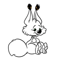 Squirrel animal cartoon illustration isolated image coloring page
