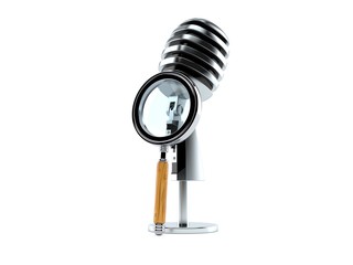 Microphone with magnifying glass