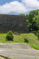 Fototapeta na wymiar An old wall of Fort Washington: A part of the National Parks Service
