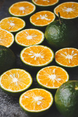 Fototapeta na wymiar King mandarin fruits-Orange slices