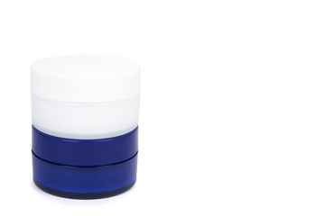 Clean cream bottle isolated on white background, copy space template