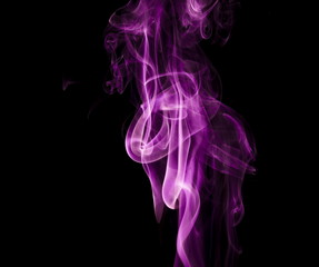 Purple smoke on black background