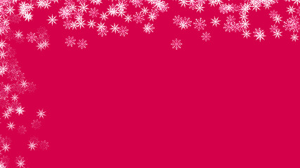 Abstract background with a variety of colorful snowflakes. Big and small.