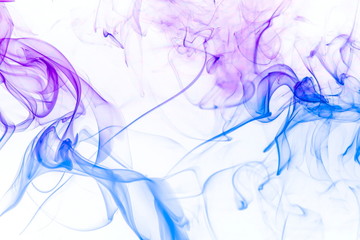 Colored smoke on white background