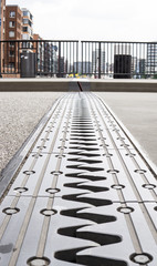 Metal stripe on a bridge