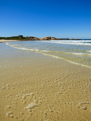 A view of beautiful Praia da Galheta (Galheta beach) in Florianopolis, Brazil