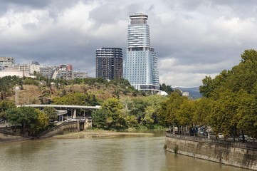 Obraz premium New high-rise buildings in Tbilisi