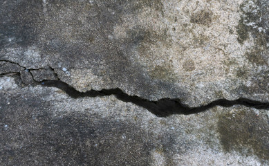 Cracks in the concrete wall caused by non-standard construction, for your product or background.