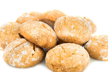 Fototapeta na wymiar Sweet cookies on white plate at white background