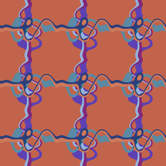 Seamless pattern background of multicolored lines with scribbler.