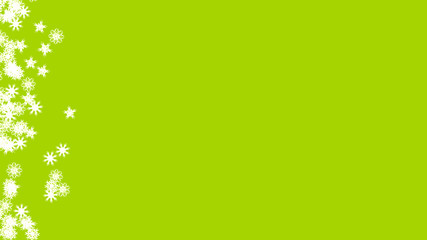 Abstract background with a variety of colorful snowflakes. Big and small.