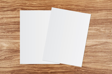 White template paper on wooden background