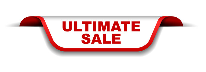 red and white banner ultimate sale