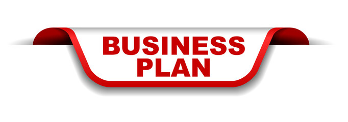 red and white banner business plan