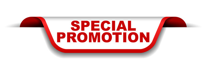 red and white banner special promotion