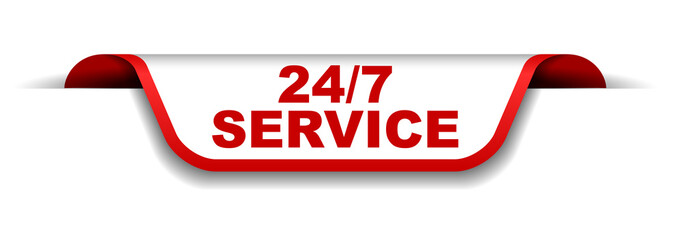 red and white banner 24/7 service