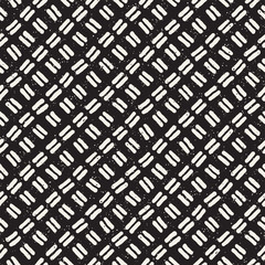 Hand drawn seamless pattern. Abstract geometric shapes background in black and white. Vector ethnic style texture.