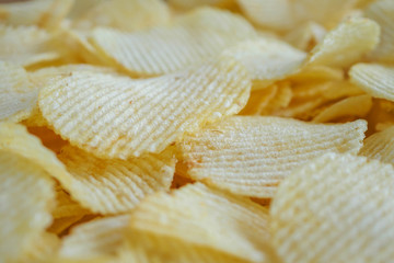 crispy potato chips snack texture background