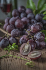 Healthy fruits Red grapes in the vineyard,
