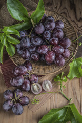 Healthy fruits Red grapes in the vineyard,