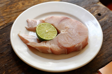 dogfish steaks with lemon