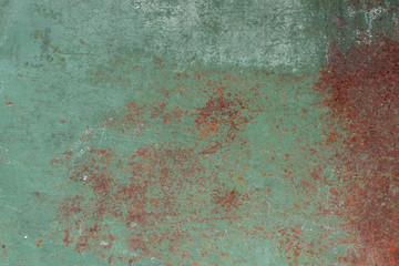 Old green rusted iron plate abandonment abstract detail texture background beautiful.