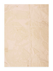 rough beige paper Isolated  on white background .grunge  background texture for design