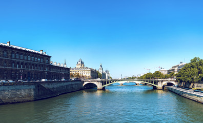 Fototapeta premium Pont Notre-Dame on Seine river in Paris, France