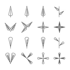 leaf icons set. vector illustration.