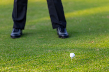 golfer ready for a tee off