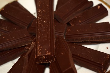 Dark chocolate strips