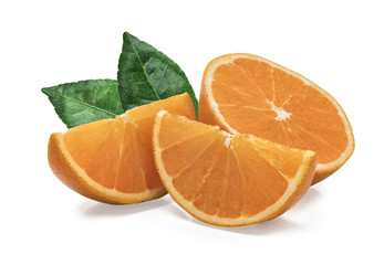 orange fruit slice isolated on white background