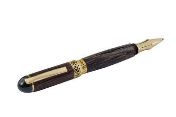 A wooden pen for signing documents.