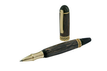 A wooden pen for signing documents.