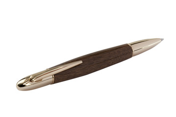 A wooden pen for signing documents.