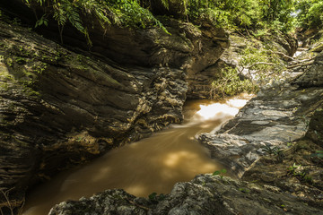 View of a beautiful autumn creek in Wangsirareng Nan Thailand