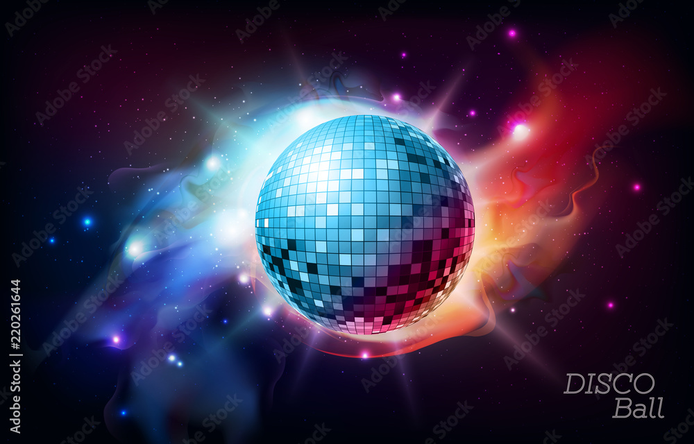 Canvas Prints disco ball. disco ball on open space background